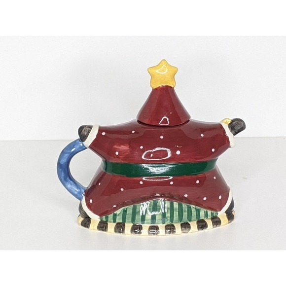 Sakura Debbie Mumm Santa Star Mini Teapot 2 Cup Flawless Christmas - Picture 2 of 7